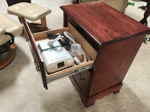 CPAP Machine into Drawer
