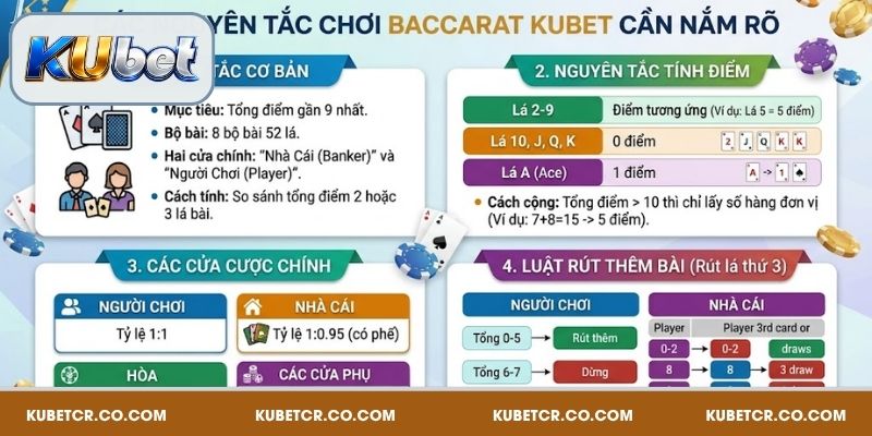 Baccarat Kubet - Game Bài Quốc Tế Hấp Dẫn Và Kịch Tính 3 Các nguyên tắc chơi Baccarat Kubet cần nắm rõ