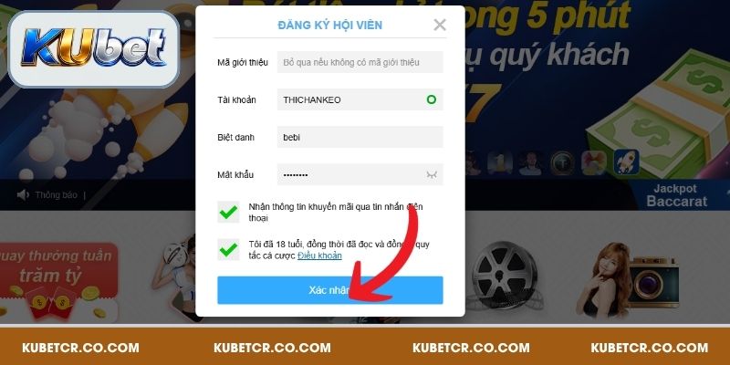 Đăng Ký Kubet Chỉ Với 3 Bước Là Xong, Xem Ngay Để Hoàn Tất 3 Chọn ngay mục xác nhận để có thể hoàn tất việc đăng ký