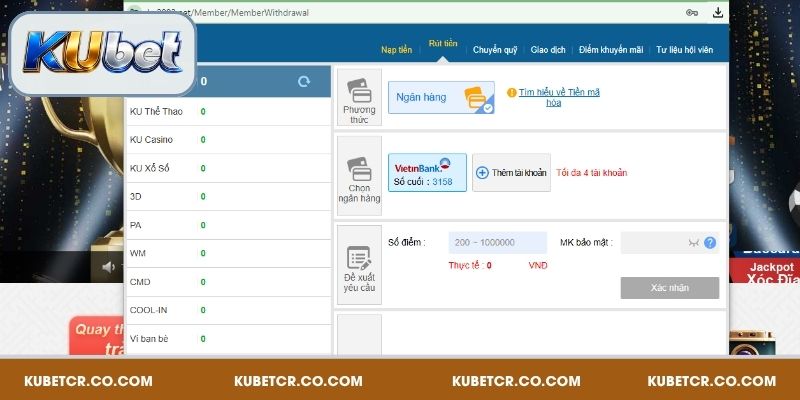 Rút Tiền Kubet Siêu Nhanh Chỉ 1 Đến 5 Phút Là Hoàn Tất! 2 Rút tiền Kubet cực nhanh chỉ với vài bước đơn giản